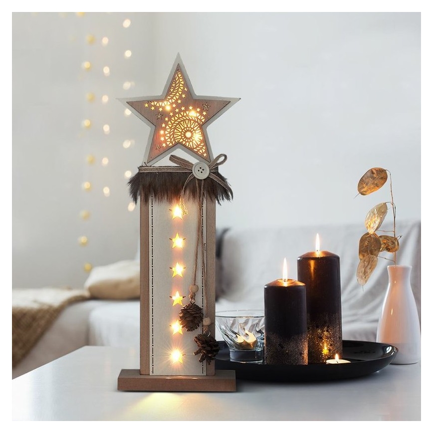 LED Vánoční dekorace 10xLED/2xAA hvězda