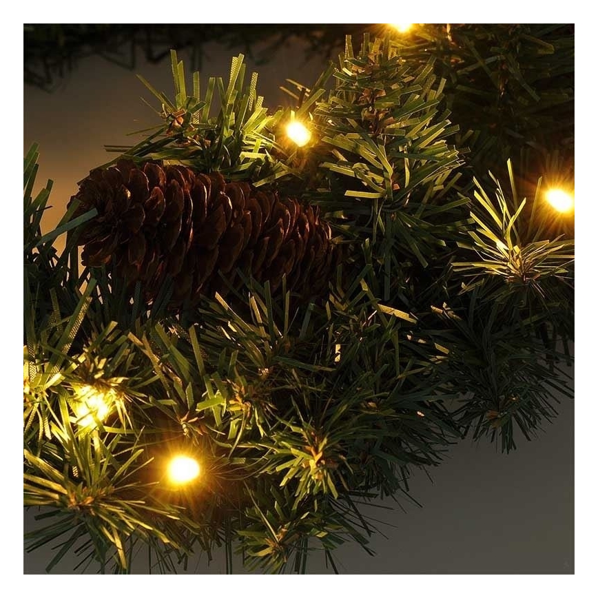 LED Venkovní vánoční věnec 15xLED/3xAA IP44