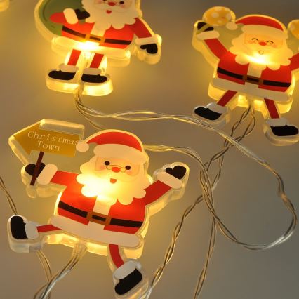 LED  řetěz s přísavkami 6xLED/2xAA 1,2m teplá bílá santa