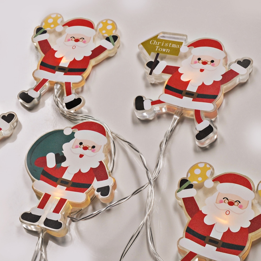 LED  řetěz s přísavkami 6xLED/2xAA 1,2m teplá bílá santa