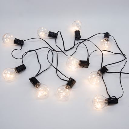 LED Venkovní dekorační řetěz GIRLANDA 10xLED/3xAA 3m IP44 teplá bílá