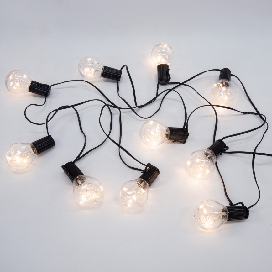 LED Venkovní dekorační řetěz GIRLANDA 10xLED/3xAA 3m IP44 teplá bílá