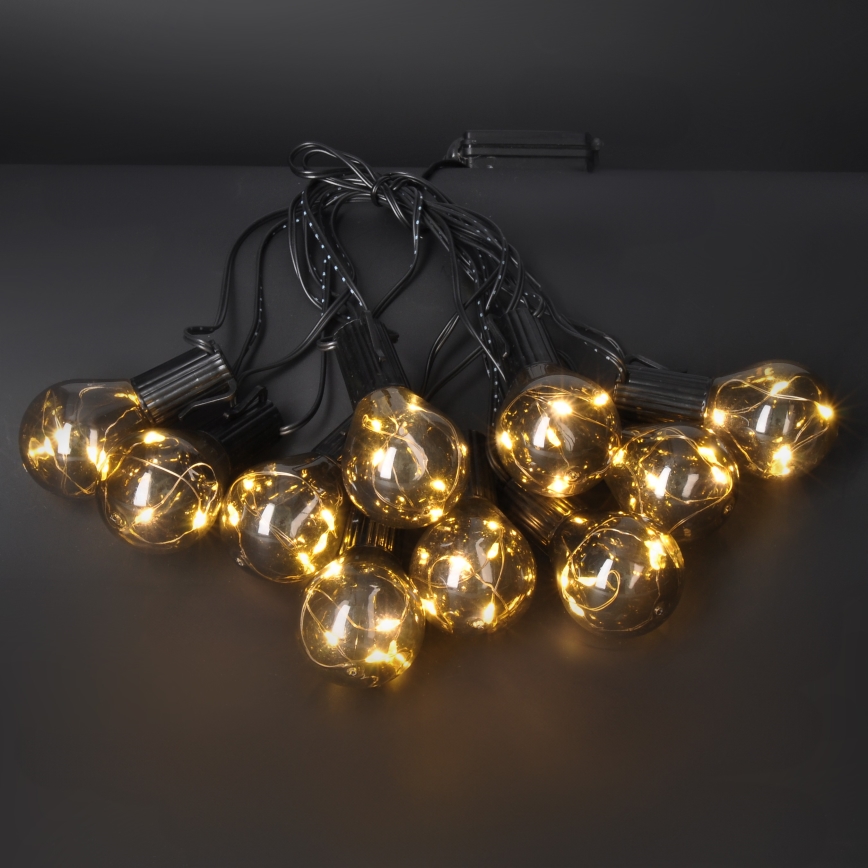LED Venkovní dekorační řetěz GIRLANDA 10xLED/3xAA 3m IP44 teplá bílá