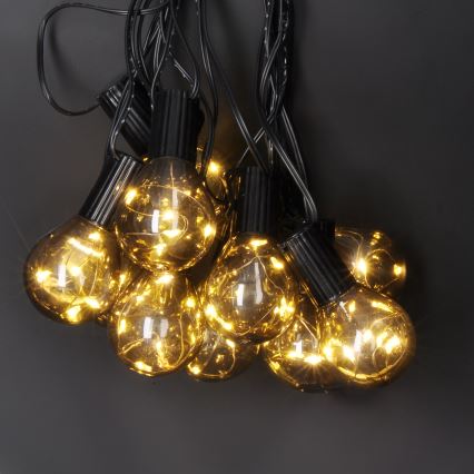 LED Venkovní dekorační řetěz GIRLANDA 10xLED/3xAA 3m IP44 teplá bílá