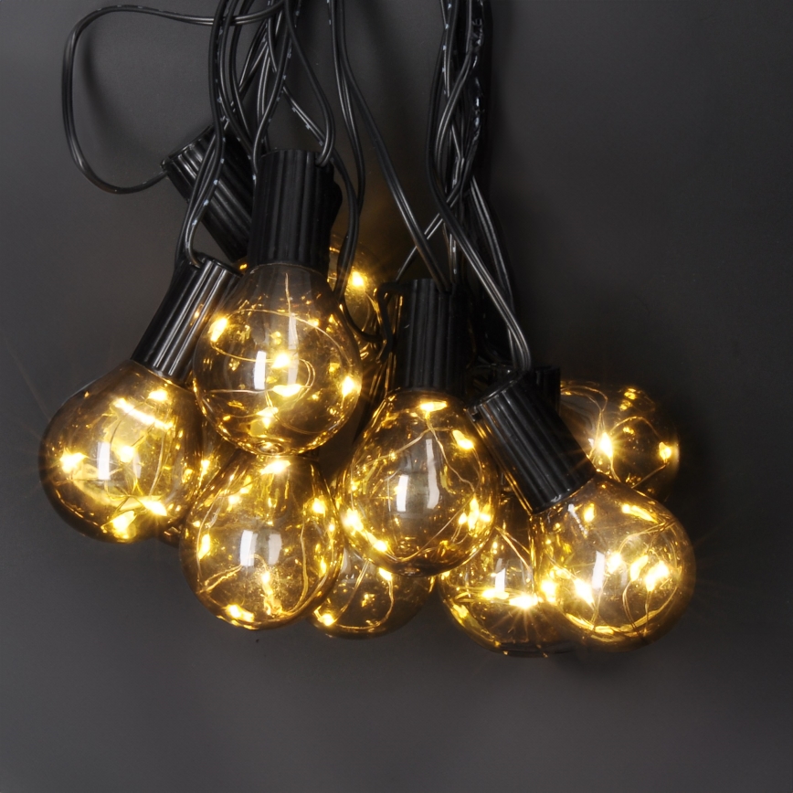 LED Venkovní dekorační řetěz GIRLANDA 10xLED/3xAA 3m IP44 teplá bílá