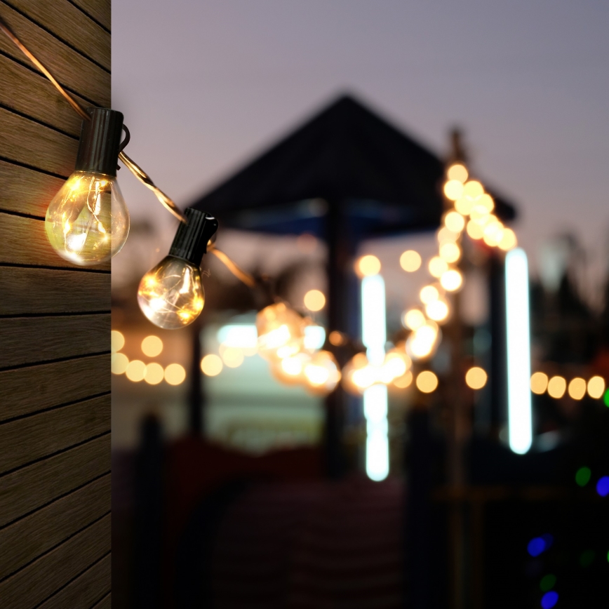 LED Venkovní dekorační řetěz GIRLANDA 10xLED/3xAA 3m IP44 teplá bílá