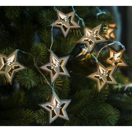 LED  řetěz 10xLED/2xAA 1,8m teplá bílá