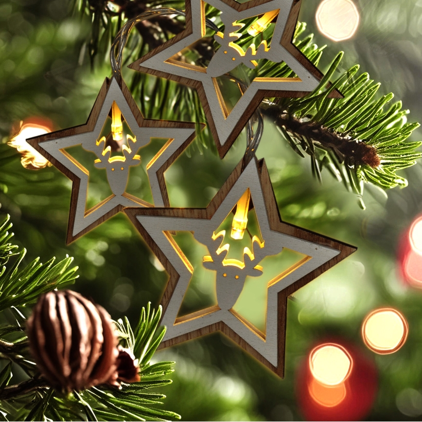 LED  řetěz 10xLED/2xAA 1,8m teplá bílá