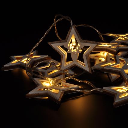 LED  řetěz 10xLED/2xAA 1,8m teplá bílá