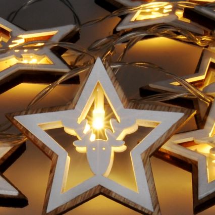 LED  řetěz 10xLED/2xAA 1,8m teplá bílá