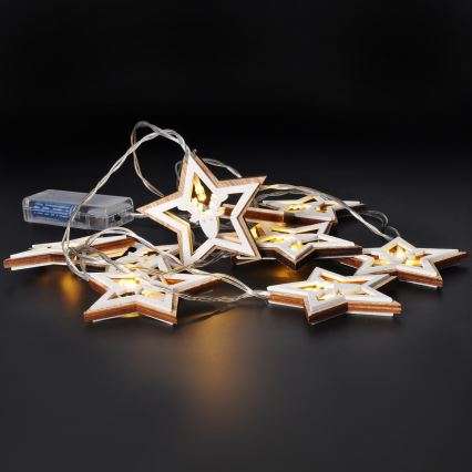 LED  řetěz 10xLED/2xAA 1,8m teplá bílá