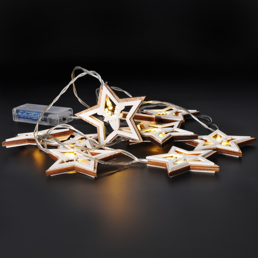 LED  řetěz 10xLED/2xAA 1,8m teplá bílá