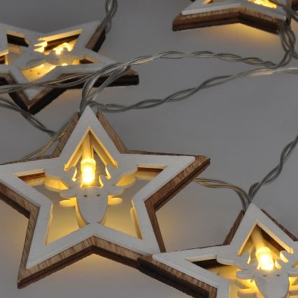 LED  řetěz 10xLED/2xAA 1,8m teplá bílá