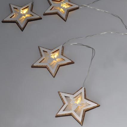 LED  řetěz 10xLED/2xAA 1,8m teplá bílá