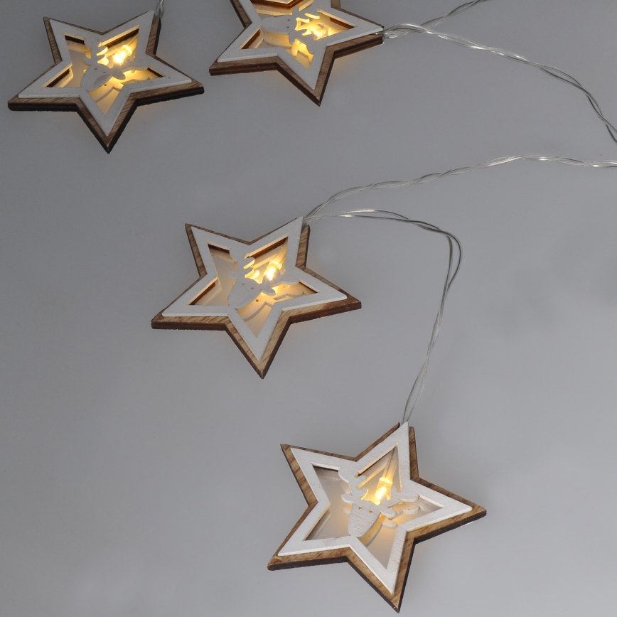 LED  řetěz 10xLED/2xAA 1,8m teplá bílá