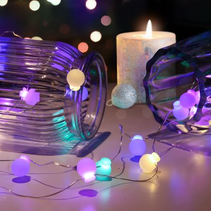 LED  řetěz 20xLED/2xAA 2,3 m multicolor