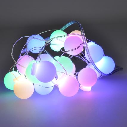 LED Vánoční řetěz 20xLED/2xAA 2,3 m multicolor