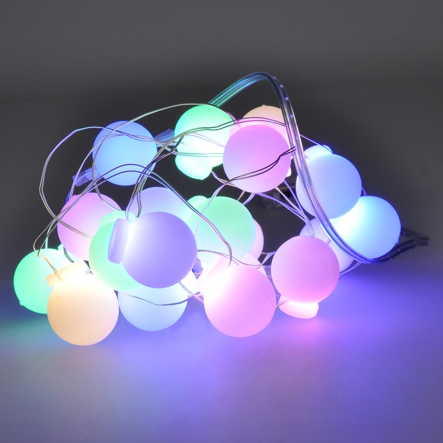 LED Vánoční řetěz 20xLED/2xAA 2,3 m multicolor
