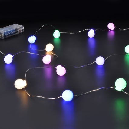 LED Vánoční řetěz 20xLED/2xAA 2,3 m multicolor