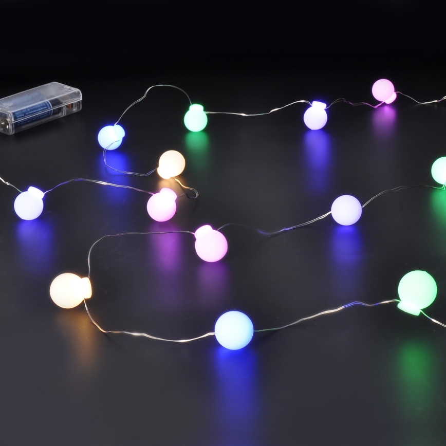 LED Vánoční řetěz 20xLED/2xAA 2,3 m multicolor