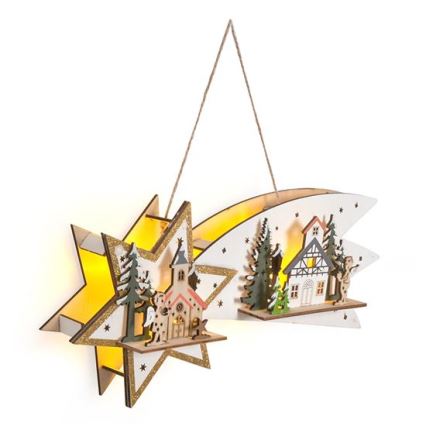 LED Vánoční dekorace 10xLED/2xAA kometa