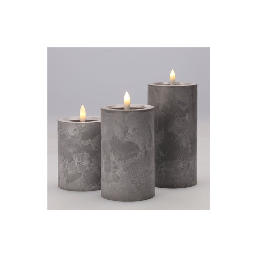 SADA 3x LED Svíčka LED/2xAA teplá bílá