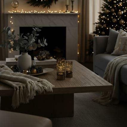 SADA 2x LED Vánoční světélko 20xLED+10xLED/2xAA+3xAA teplá bílá