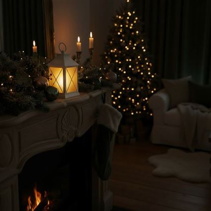 LED Vánoční lucerna LED/2xAA teplá bílá