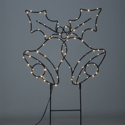 LED Venkovní vánoční dekorace 100xLED/3xAA IP44 teplá bílá zvonky