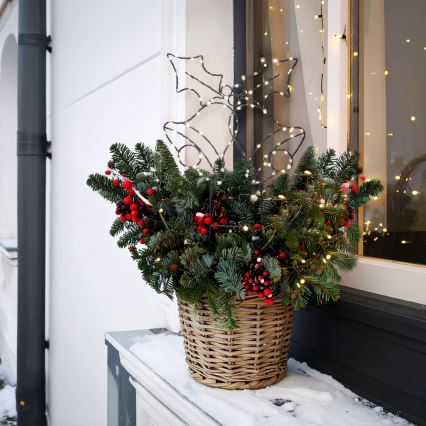 LED Venkovní vánoční dekorace 100xLED/3xAA IP44 teplá bílá zvonky