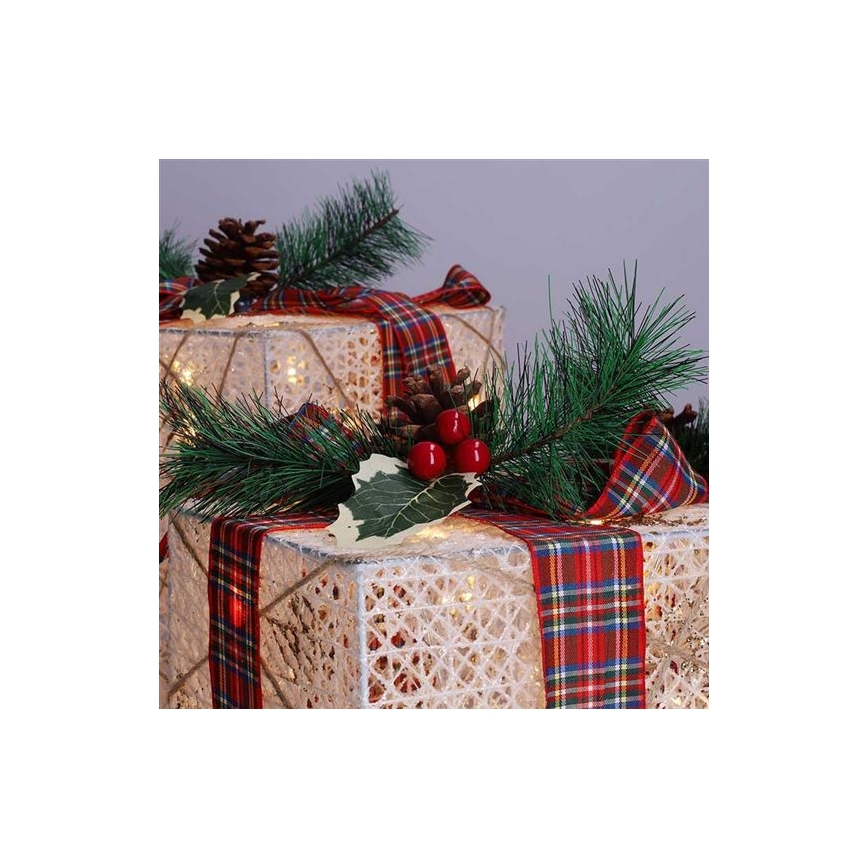 SADA 3x LED Vánoční dárek 48xLED/3,6W/230V IP44 teplá bílá