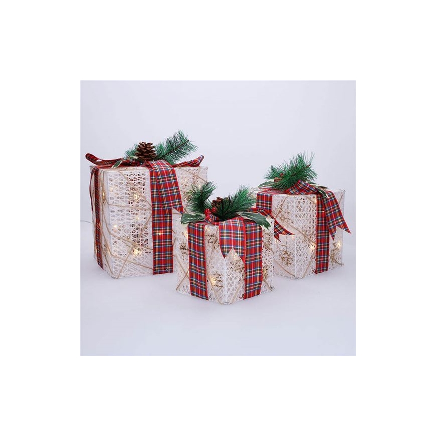 SADA 3x LED Vánoční dárek 48xLED/3,6W/230V IP44 teplá bílá