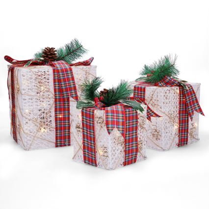 SADA 3x LED Vánoční dárek 48xLED/3,6W/230V IP44 teplá bílá