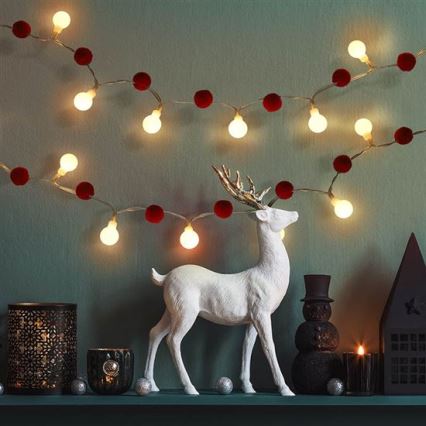 LED  řetěz 20xLED/2xAA 1,8 m teplá bílá