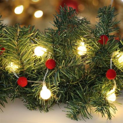 LED  řetěz 20xLED/2xAA 1,8 m teplá bílá