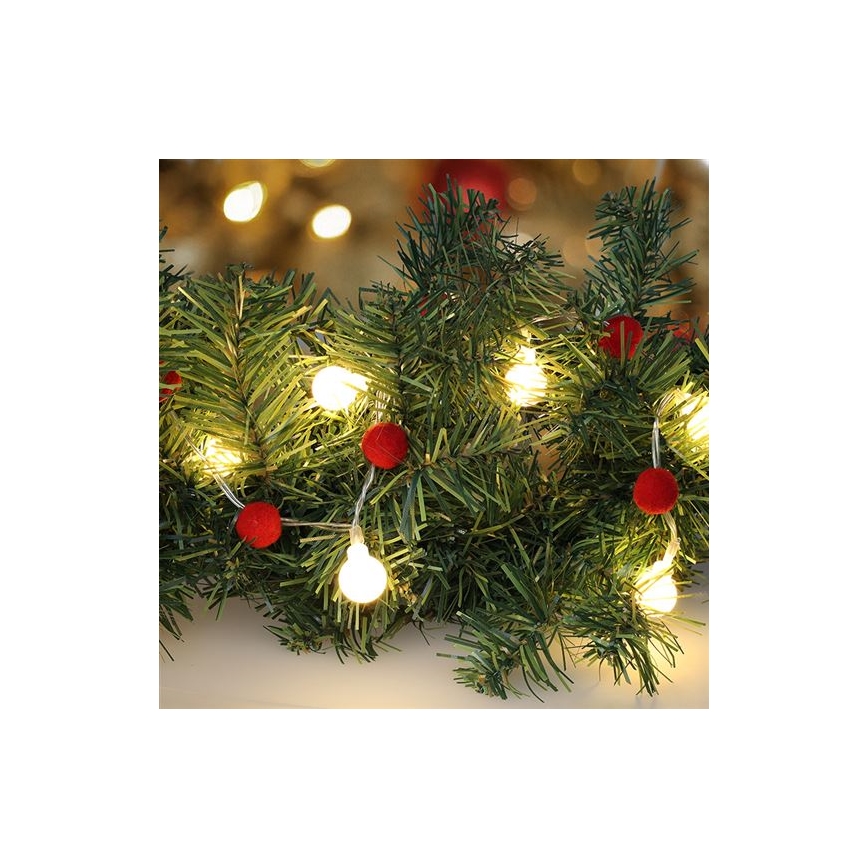 LED  řetěz 20xLED/2xAA 1,8 m teplá bílá