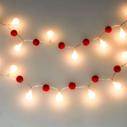 LED  řetěz 20xLED/2xAA 1,8 m teplá bílá