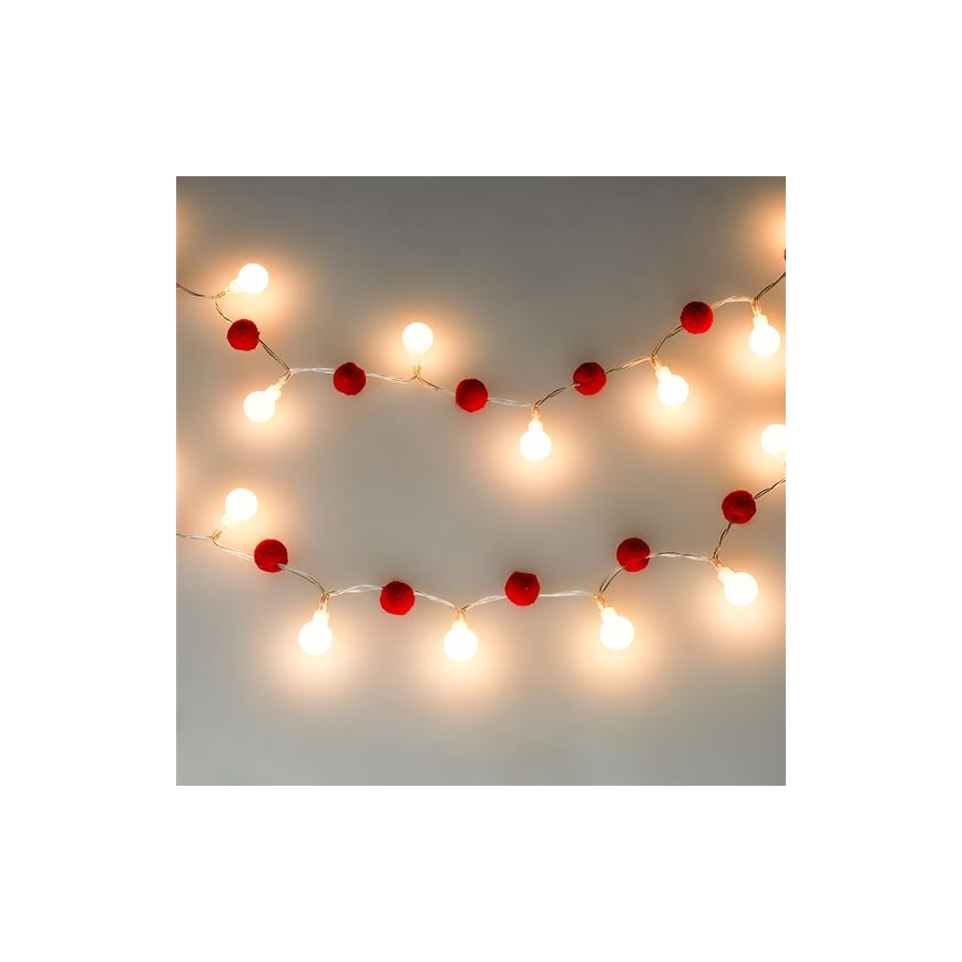 LED  řetěz 20xLED/2xAA 1,8 m teplá bílá