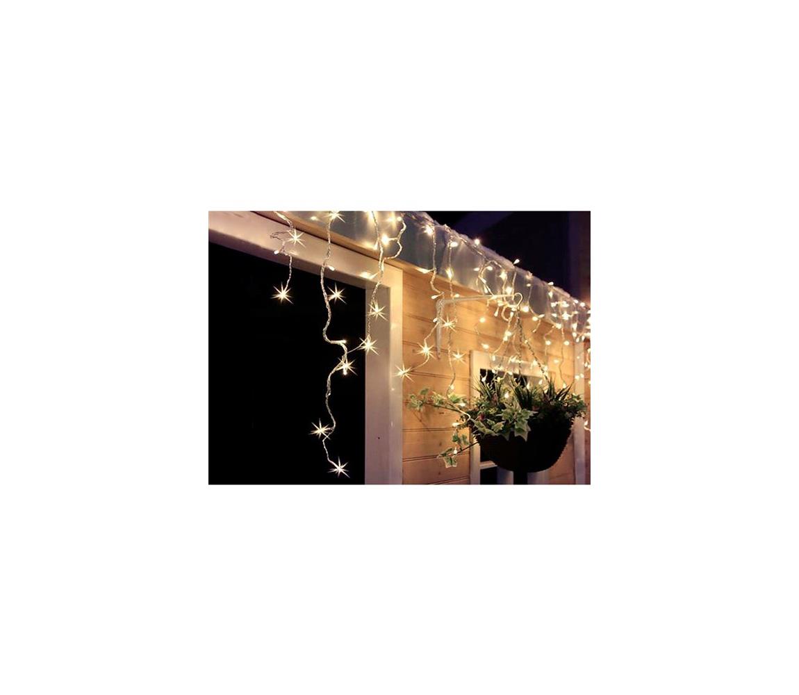  LED vánoční závěs, rampouchy, 120 LED, 3m x 0,7m, přívod 6m, venkovní, teplé bílé světlo  1V40-WW-1