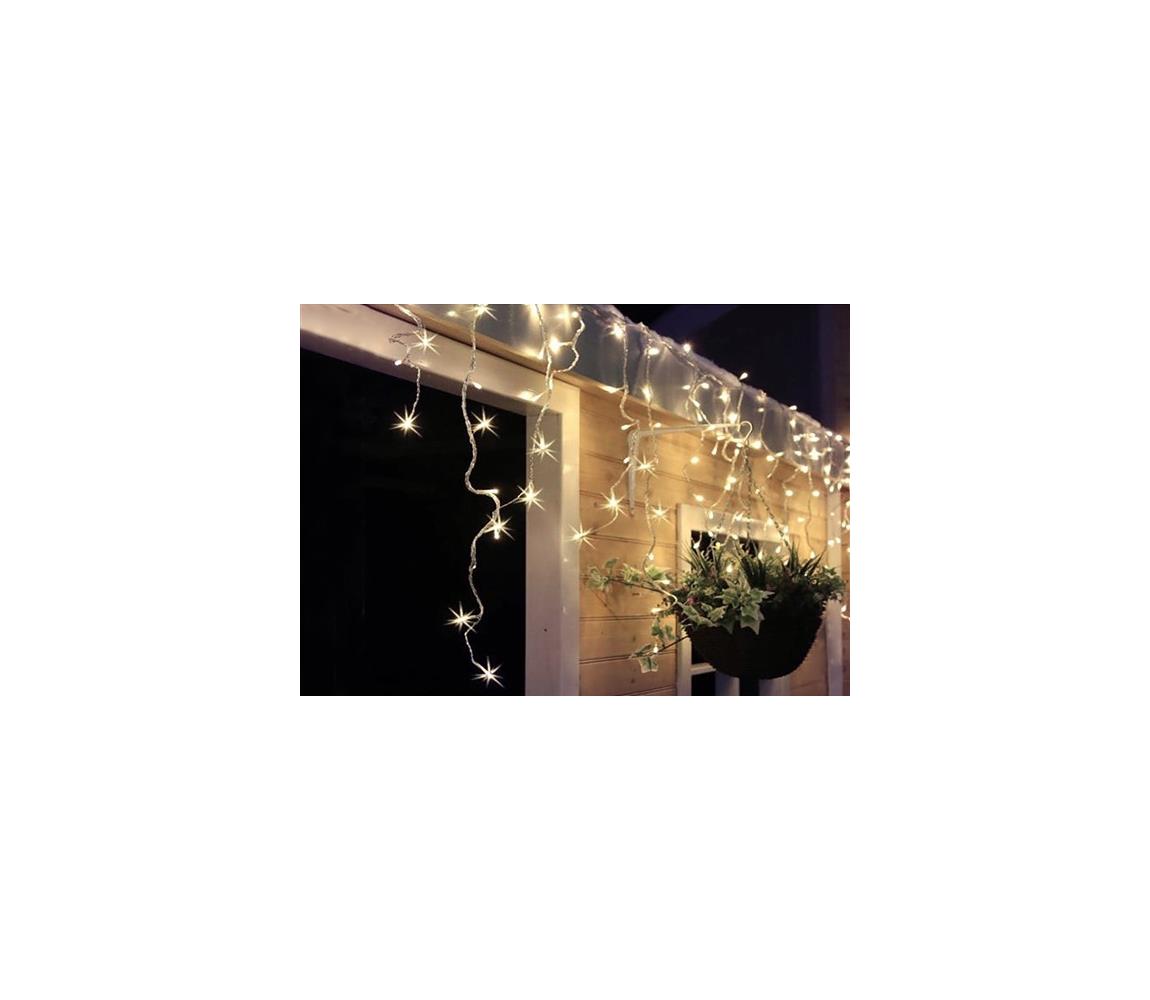  1V40-WW LED vánoční závěs, rampouchy, 120 LED, 3m x 0,7m, přívod 6m, venkovní, teplé světlo
