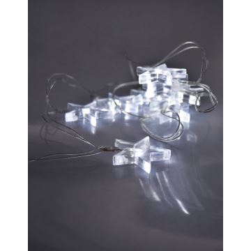 LED Vánoční řetěz 10xLED/2xAA 2,5m studená bílá