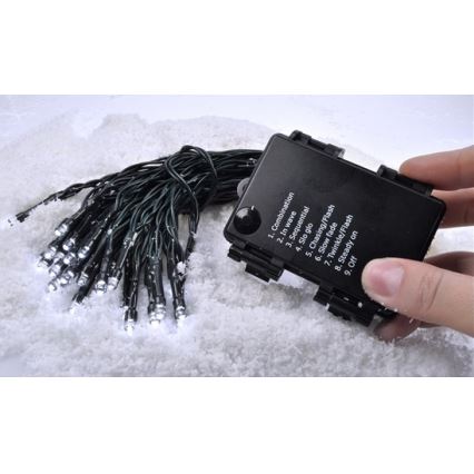 LED Vánoční venkovní řetěz 50xLED/3xAA teplá bílá IP44