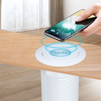 Vestavná bezdrátová nabíječka + USB A+C bílá