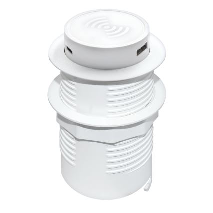 Vestavná bezdrátová nabíječka + USB A+C bílá