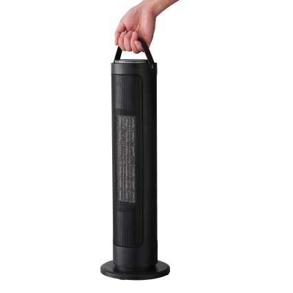 Sloupový ventilátor s keramickým topným tělesem 2000W/230V černá