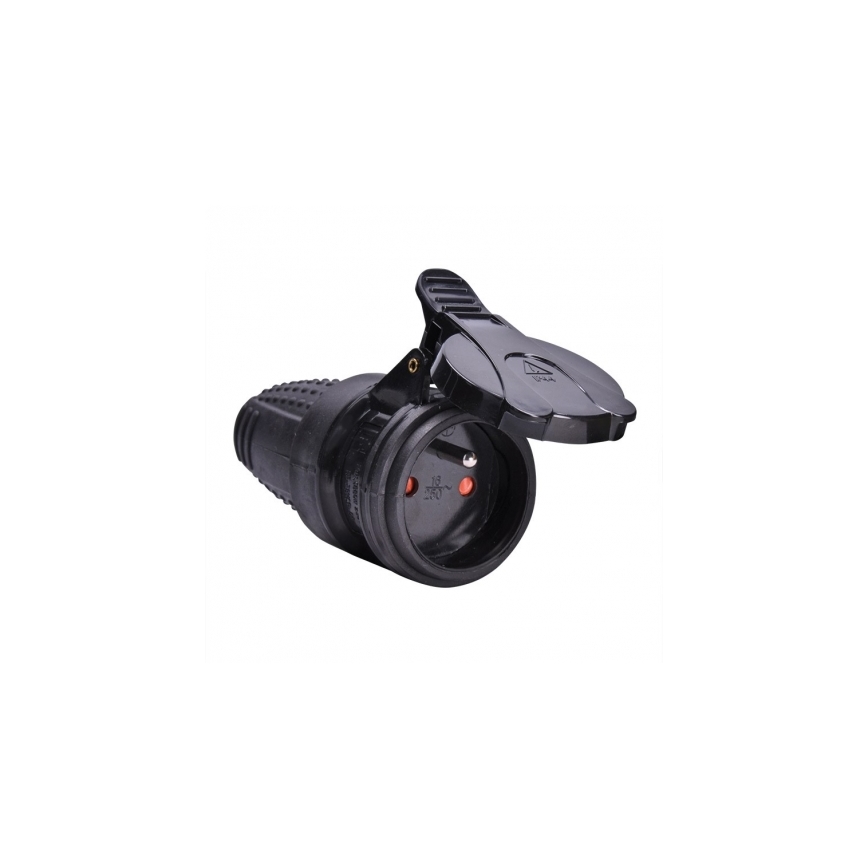 Gumová zásuvka do vlhkého prostředí 230V/16A IP44