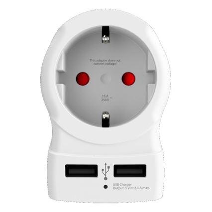 Cestovní adaptér pro UK 230V + 2x USB port