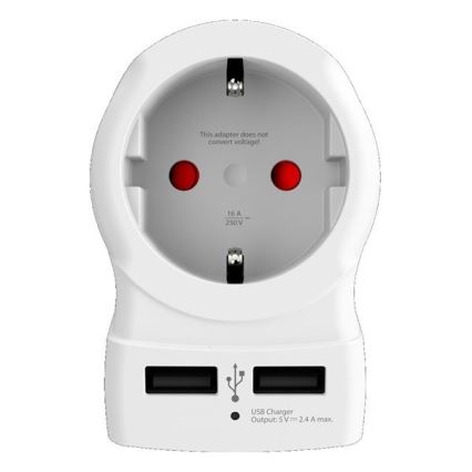 Cestovní adaptér pro USA 230V + 2x USB port