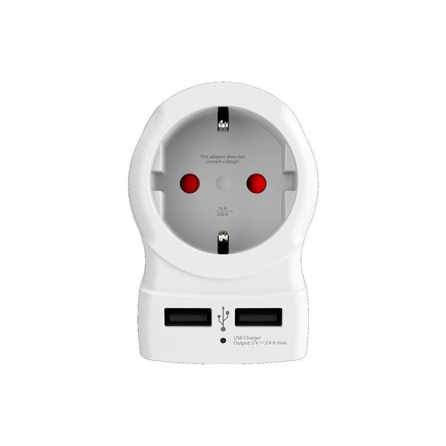 Cestovní adaptér pro USA 230V + 2x USB port
