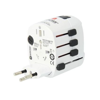 Univerzální cestovní adaptér pro celý svět 230V + USB port